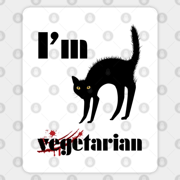 I'm VEGETARIAN Funny Cat Tee Magnet by MakerMind8.2